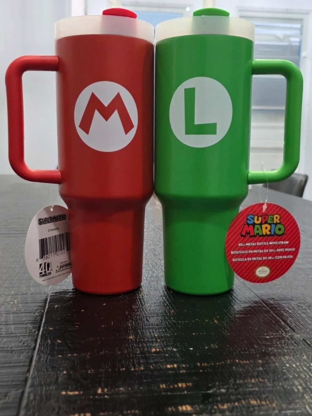 Nintendo Red Mario and Green Luigi Travel Tumblers